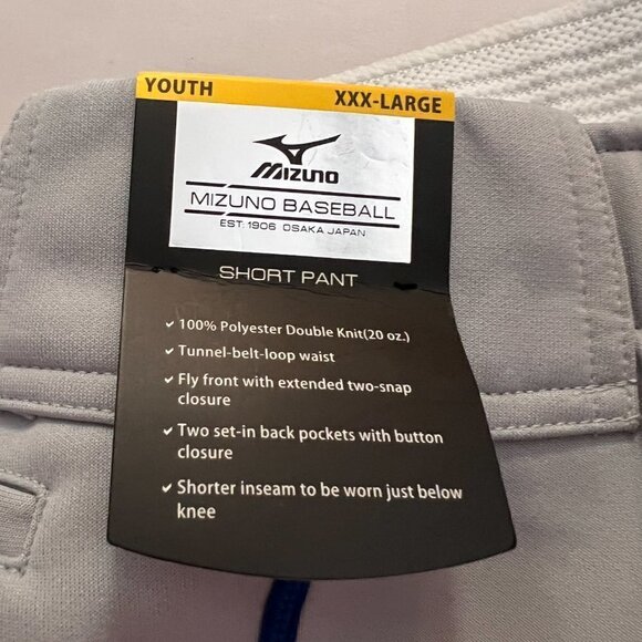 Mizuno Baseball Boy Youth Performance Short Pant NWT - Picture 7 of 12